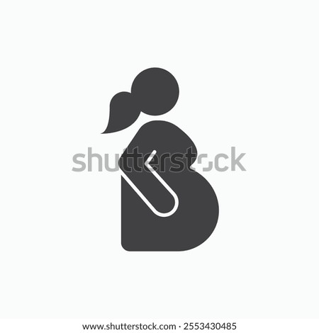 Pregnant woman black solid vecor icon