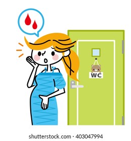 Pregnant woman bleed.