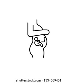 Pregnant, woman body icon. Element of maternity culture. Thin icon for website design and development, app development. Premium icon