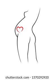 Pregnant Woman Body Logo. Vector illustration