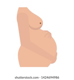 Pregnant woman body silhouette vector illustration graphic design