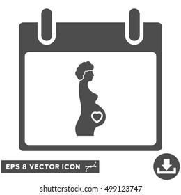 Pregnant Woman Calendar Day icon. Vector EPS illustration style is flat iconic symbol, gray color.