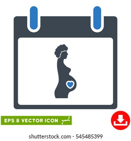 Pregnant Woman Calendar Day icon. Vector EPS illustration style is flat iconic bicolor symbol, smooth blue colors.