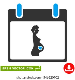 Pregnant Woman Calendar Day icon. Vector EPS illustration style is flat iconic bicolor symbol, blue and gray colors.