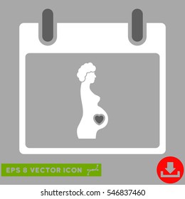 Pregnant Woman Calendar Day icon. Vector EPS illustration style is flat iconic bicolor symbol, dark gray and white colors.