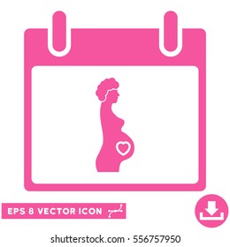Pregnant Woman Calendar Day icon. Vector EPS illustration style is flat iconic symbol, pink color.