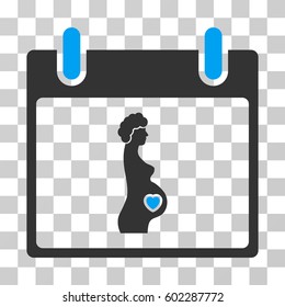Pregnant Woman Calendar Day icon. Vector illustration style is flat iconic bicolor symbol, blue and gray colors, transparent background. Designed for web and software interfaces.