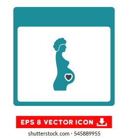 Pregnant Woman Calendar Page icon. Vector EPS illustration style is flat iconic bicolor symbol, soft blue colors.