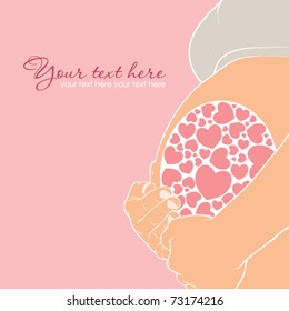 Pregnant woman card. Vector illustration 3