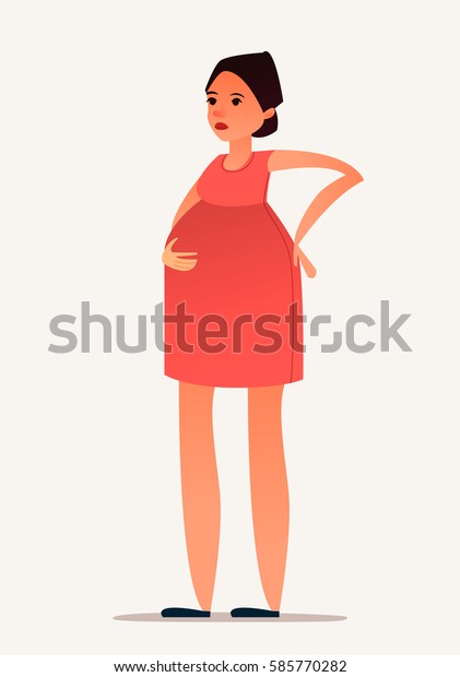 Pregnant Woman Cartoon Character Stock Vector (Royalty Free) 585770282