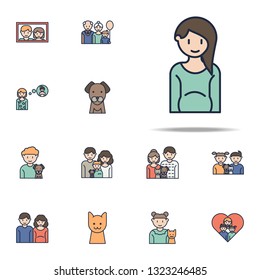 pregnant woman cartoon icon. Family icons universal set for web and mobile