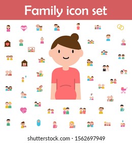 Pregnant woman cartoon icon. Family icons universal set for web and mobile