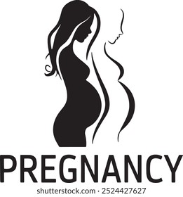 Pregnant woman cartoon illustration vector