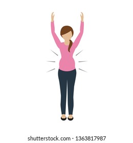 pregnant woman character in action vector illustration EPS10
