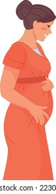 Pregnant woman character. Baby expecting. Happy pregnancy isolated on white background