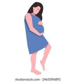 pregnant woman, concept, family, vector flat illustration.