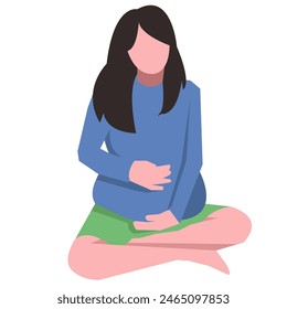 pregnant woman, concept, family, vector flat illustration.