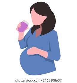pregnant woman, concept, family, vector flat illustration.