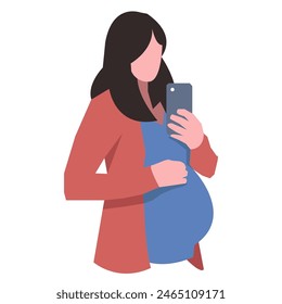 pregnant woman, concept, family, vector flat illustration.