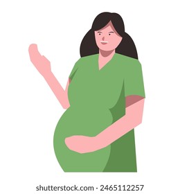 pregnant woman, concept, family, vector flat illustration.