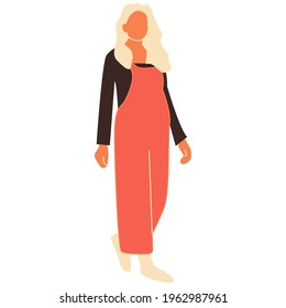 Pregnant woman. Concept vector illustration in minimal style. Abstract female portrait. Boho clipart. Stock vector illustration, EPS 10.