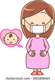 Pregnant woman coughing due to illness