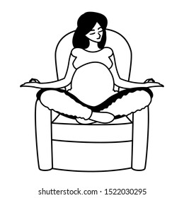 Pregnant woman design, Mother family love pregnancy maternity expecting and motherhood theme Vector illustration