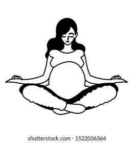 Pregnant woman design, Mother family love pregnancy maternity expecting and motherhood theme Vector illustration