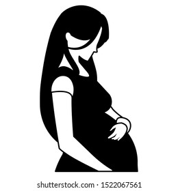 Pregnant woman design, Mother family love pregnancy maternity expecting and motherhood theme Vector illustration