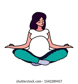 Pregnant woman design, Mother family love pregnancy maternity expecting and motherhood theme Vector illustration
