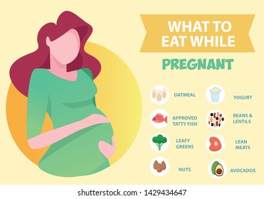 Pregnant Woman Diet Infographic Food Guide Stock Vector (royalty Free 