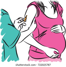 pregnant woman with doctor vector illustration