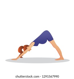 Pregnant woman doing some yoga. vector based illustration