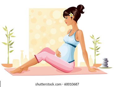 Pregnant woman doing yoga