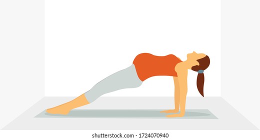 Pregnant woman doing yoga. Vector illustration on the white background