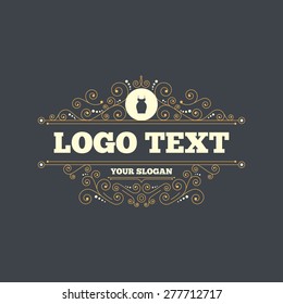 Pregnant woman dress sign icon. Maternity clothing symbol Flourishes calligraphic ornament. Vector