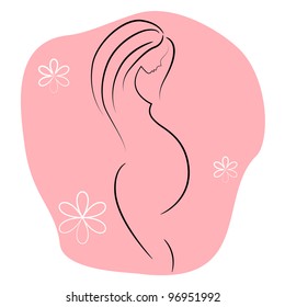 pregnant woman figure. motherhood graphic illustration