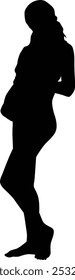 Pregnant woman full body silhouette illustration