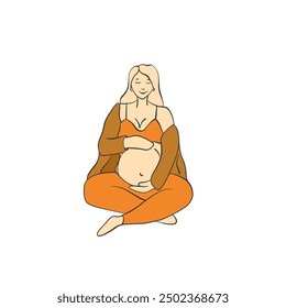 Pregnant woman, future mom. Flat vector illustration. Isolated