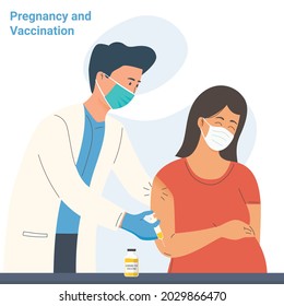 Pregnant woman getting coronavirus vaccine