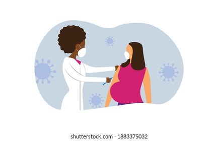 Pregnant Woman Getting Covid-19 Vaccine Shot