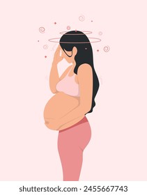 Pregnant woman has dizziness during pregnancy.