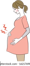 a pregnant woman has stomachache