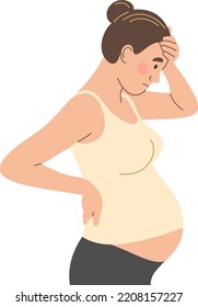 A pregnant woman with a headache.