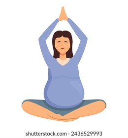 Pregnant woman health care icon cartoon vector. Sleep relaxing. Mom yoga class