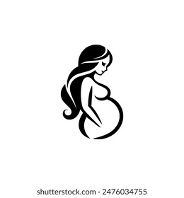 pregnant woman health professional business logo vector illustration template design
