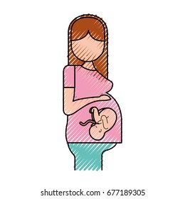 Pregnant woman with her fetus