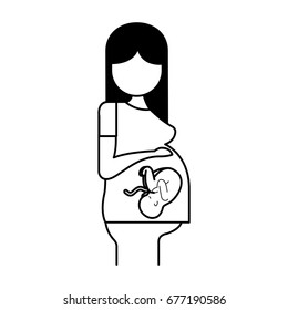 Pregnant woman with her fetus