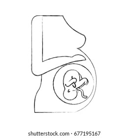 Pregnant woman with her fetus