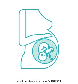 Pregnant woman with her fetus